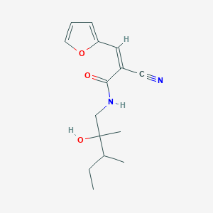 molecular formula C15H20N2O3 B2930376 (Z)-2-Cyano-3-(furan-2-yl)-N-(2-hydroxy-2,3-dimethylpentyl)prop-2-enamide CAS No. 1436370-81-8