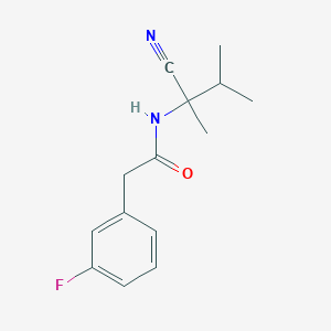 molecular formula C14H17FN2O B2930387 N-(1-cyano-1,2-dimethylpropyl)-2-(3-fluorophenyl)acetamide CAS No. 1090738-89-8