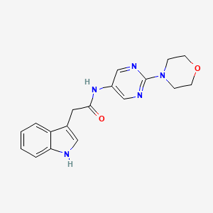 molecular formula C18H19N5O2 B2930396 2-(1H-indol-3-yl)-N-(2-morpholinopyrimidin-5-yl)acetamide CAS No. 1396685-70-3