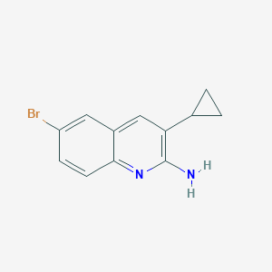 molecular formula C12H11BrN2 B2930398 6-Bromo-3-cyclopropylquinolin-2-amine CAS No. 2375270-49-6