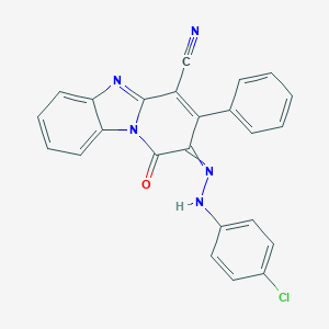 molecular formula C24H14ClN5O B293040 2-[(4-chlorophenyl)hydrazinylidene]-1-oxo-3-phenylpyrido[1,2-a]benzimidazole-4-carbonitrile 