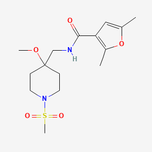 molecular formula C15H24N2O5S B2930400 N-[(1-methanesulfonyl-4-methoxypiperidin-4-yl)methyl]-2,5-dimethylfuran-3-carboxamide CAS No. 2415621-02-0