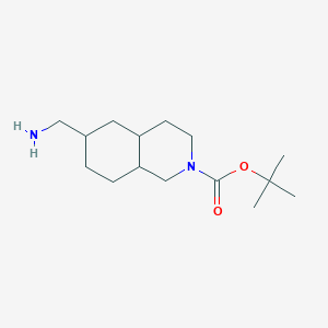molecular formula C15H28N2O2 B2930407 Tert-butyl 6-(aminomethyl)-3,4,4a,5,6,7,8,8a-octahydro-1H-isoquinoline-2-carboxylate CAS No. 2344685-38-5