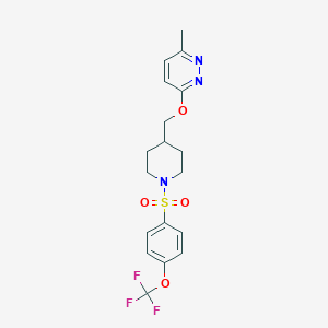 B2930409 3-Methyl-6-[[1-[4-(trifluoromethoxy)phenyl]sulfonylpiperidin-4-yl]methoxy]pyridazine CAS No. 2380011-07-2