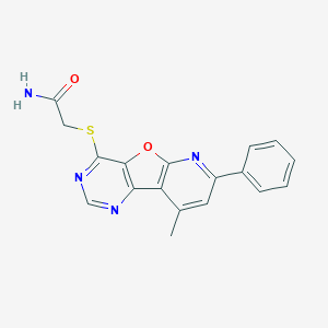 molecular formula C18H14N4O2S B293044 2-[(9-Methyl-7-phenylpyrido[3',2':4,5]furo[3,2-d]pyrimidin-4-yl)sulfanyl]acetamide 