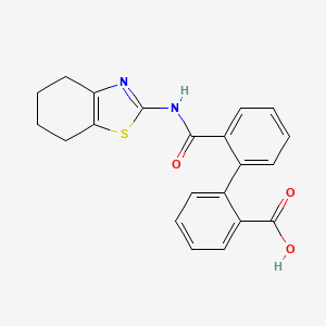molecular formula C21H18N2O3S B2930441 2'-((4,5,6,7-Tetrahydrobenzo[d]thiazol-2-yl)carbamoyl)-[1,1'-biphenyl]-2-carboxylic acid CAS No. 2034390-90-2