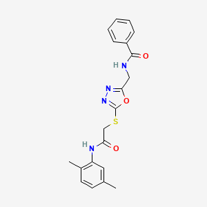 N-[[5-[2-(2,5-dimethylanilino)-2-oxoethyl]sulfanyl-1,3,4-oxadiazol-2-yl]methyl]benzamide