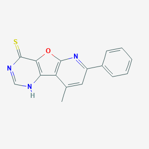 molecular formula C16H11N3OS B293045 9-methyl-7-phenylpyrido[3',2':4,5]furo[3,2-d]pyrimidine-4(3H)-thione 