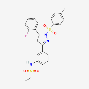 N-(3-(5-(2-fluorophenyl)-1-tosyl-4,5-dihydro-1H-pyrazol-3-yl)phenyl)ethanesulfonamide