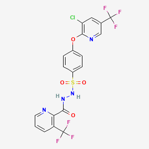 N'-(4-{[3-chloro-5-(trifluoromethyl)pyridin-2-yl]oxy}benzenesulfonyl)-3-(trifluoromethyl)pyridine-2-carbohydrazide