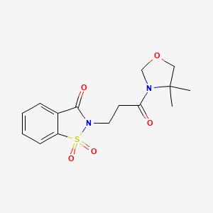 2-(3-(4,4-dimethyloxazolidin-3-yl)-3-oxopropyl)benzo[d]isothiazol-3(2H)-one 1,1-dioxide