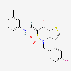 (3Z)-1-(4-fluorobenzyl)-3-{[(3-methylphenyl)amino]methylene}-1H-thieno[3,2-c][1,2]thiazin-4(3H)-one 2,2-dioxide