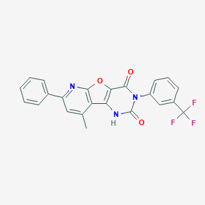 molecular formula C23H14F3N3O3 B293048 9-methyl-7-phenyl-3-[3-(trifluoromethyl)phenyl]pyrido[3',2':4,5]furo[3,2-d]pyrimidine-2,4(1H,3H)-dione 