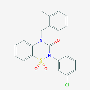 molecular formula C21H17ClN2O3S B2930480 2-(3-氯苯基)-4-(2-甲基苄基)-2H-1,2,4-苯并噻二嗪-3(4H)-酮 1,1-二氧化物 CAS No. 899976-23-9