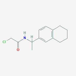molecular formula C14H18ClNO B2930488 2-氯-N-[1-(5,6,7,8-四氢萘-2-基)乙基]乙酰胺 CAS No. 851116-10-4