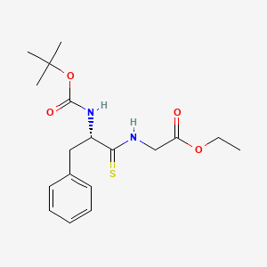 molecular formula C18H26N2O4S B2930489 ethyl (S)-(2-((tert-butoxycarbonyl)amino)-3-phenylpropanethioyl)glycinate CAS No. 90374-50-8