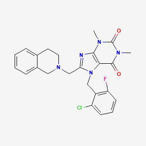 7-(2-chloro-6-fluorobenzyl)-8-(3,4-dihydroisoquinolin-2(1H)-ylmethyl)-1,3-dimethyl-3,7-dihydro-1H-purine-2,6-dione