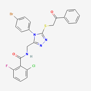 N-[[4-(4-bromophenyl)-5-phenacylsulfanyl-1,2,4-triazol-3-yl]methyl]-2-chloro-6-fluorobenzamide