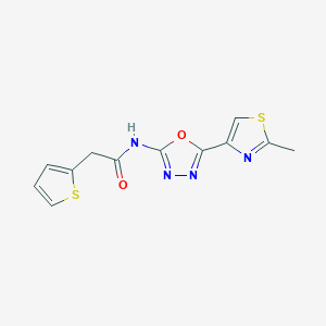 molecular formula C12H10N4O2S2 B2930507 N-(5-(2-methylthiazol-4-yl)-1,3,4-oxadiazol-2-yl)-2-(thiophen-2-yl)acetamide CAS No. 1334373-28-2