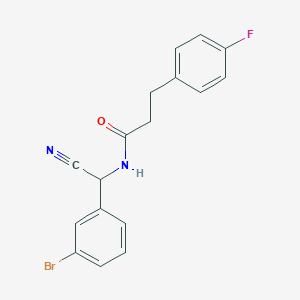 molecular formula C17H14BrFN2O B2930515 N-[(3-Bromophenyl)-cyanomethyl]-3-(4-fluorophenyl)propanamide CAS No. 2418733-93-2