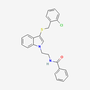 N-(2-(3-((2-chlorobenzyl)thio)-1H-indol-1-yl)ethyl)benzamide