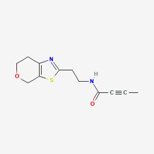 molecular formula C12H14N2O2S B2930530 N-[2-(6,7-Dihydro-4H-pyrano[4,3-d][1,3]thiazol-2-yl)ethyl]but-2-ynamide CAS No. 2411196-28-4