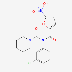 N-(3-chlorophenyl)-N-(5-nitrofuran-2-carbonyl)piperidine-1-carboxamide