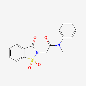 N-methyl-N-phenyl-2-(1,1,3-trioxo-1,2-benzothiazol-2-yl)acetamide