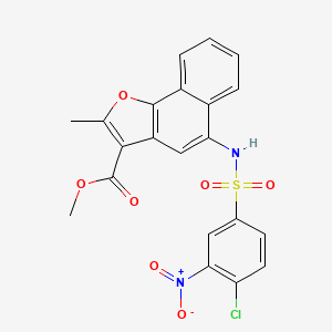 molecular formula C21H15ClN2O7S B2930535 Methyl 5-(4-chloro-3-nitrophenylsulfonamido)-2-methylnaphtho[1,2-b]furan-3-carboxylate CAS No. 431977-37-6