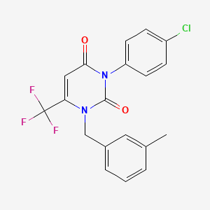 molecular formula C19H14ClF3N2O2 B2930544 3-(4-chlorophenyl)-1-(3-methylbenzyl)-6-(trifluoromethyl)-2,4(1H,3H)-pyrimidinedione CAS No. 866049-78-7