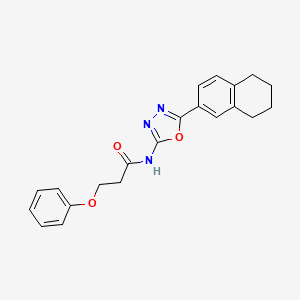 molecular formula C21H21N3O3 B2930549 3-phenoxy-N-[5-(5,6,7,8-tetrahydronaphthalen-2-yl)-1,3,4-oxadiazol-2-yl]propanamide CAS No. 851095-83-5