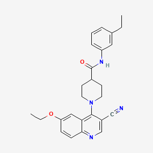 molecular formula C26H28N4O2 B2930550 1-(3-cyano-6-ethoxyquinolin-4-yl)-N-(3-ethylphenyl)piperidine-4-carboxamide CAS No. 1226440-67-0