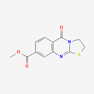 molecular formula C12H10N2O3S B2930551 methyl 5-oxo-2,3-dihydro-5H-[1,3]thiazolo[2,3-b]quinazoline-8-carboxylate CAS No. 438574-61-9