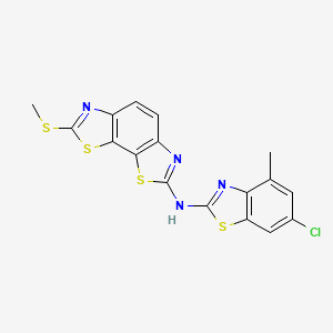 molecular formula C17H11ClN4S4 B2930552 N-(6-chloro-4-methylbenzo[d]thiazol-2-yl)-7-(methylthio)benzo[1,2-d:4,3-d']bis(thiazole)-2-amine CAS No. 1286720-10-2