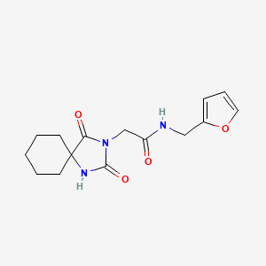 molecular formula C15H19N3O4 B2930558 2-(2,4-dioxo-1,3-diazaspiro[4.5]dec-3-yl)-N-(2-furylmethyl)acetamide CAS No. 1038026-73-1