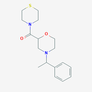 molecular formula C17H24N2O2S B2930568 [4-(1-Phenylethyl)morpholin-2-yl]-thiomorpholin-4-ylmethanone CAS No. 2415462-64-3