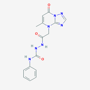 molecular formula C15H15N7O3 B293057 2-[(5-methyl-7-oxo[1,2,4]triazolo[1,5-a]pyrimidin-4(7H)-yl)acetyl]-N-phenylhydrazinecarboxamide 