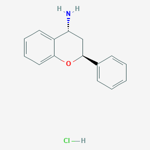 molecular formula C15H16ClNO B2930574 (2S,4R)-2-Phenyl-3,4-dihydro-2H-chromen-4-amine;hydrochloride CAS No. 117556-55-5