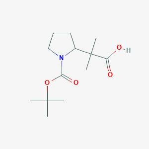 molecular formula C13H23NO4 B2930578 2-(1-(tert-Butoxycarbonyl)pyrrolidin-2-yl)-2-methylpropanoic acid CAS No. 1784431-95-3