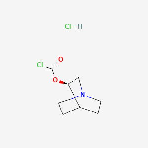 molecular formula C8H13Cl2NO2 B2930586 (R)-Quinuclidin-3-yl carbonochloridate hydrochloride CAS No. 385367-77-1