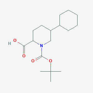 molecular formula C17H29NO4 B2930589 5-Cyclohexyl-1-[(2-methylpropan-2-yl)oxycarbonyl]piperidine-2-carboxylic acid CAS No. 2408959-02-2