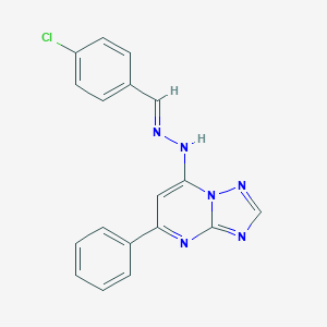 molecular formula C18H13ClN6 B293059 N-[(E)-(4-chlorophenyl)methylideneamino]-5-phenyl-[1,2,4]triazolo[1,5-a]pyrimidin-7-amine 