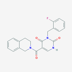 molecular formula C21H18FN3O3 B2930591 3-(2-氟苄基)-5-(1,2,3,4-四氢异喹啉-2-羰基)嘧啶-2,4(1H,3H)-二酮 CAS No. 1396881-13-2