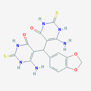 molecular formula C16H14N6O4S2 B293060 6-amino-5-[(6-amino-4-oxo-2-thioxo-1,2,3,4-tetrahydropyrimidin-5-yl)(1,3-benzodioxol-5-yl)methyl]-2-thioxo-2,3-dihydropyrimidin-4(1H)-one 