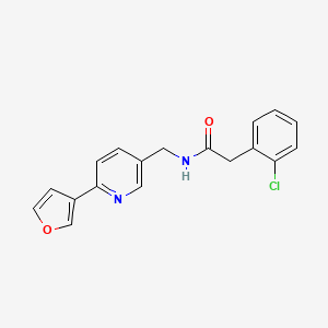 molecular formula C18H15ClN2O2 B2930612 2-(2-chlorophenyl)-N-((6-(furan-3-yl)pyridin-3-yl)methyl)acetamide CAS No. 2034337-53-4