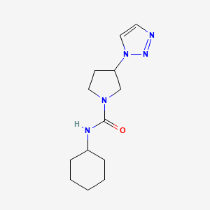molecular formula C13H21N5O B2930615 N-cyclohexyl-3-(1H-1,2,3-triazol-1-yl)pyrrolidine-1-carboxamide CAS No. 1795470-90-4