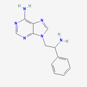 molecular formula C13H14N6 B2930621 9-(2-氨基-2-苯乙基)嘌呤-6-胺 CAS No. 1495111-58-4