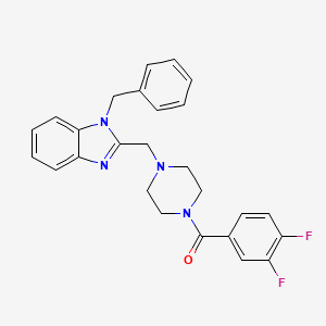 molecular formula C26H24F2N4O B2930627 (4-((1-benzyl-1H-benzo[d]imidazol-2-yl)methyl)piperazin-1-yl)(3,4-difluorophenyl)methanone CAS No. 1171604-01-5