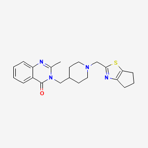 molecular formula C22H26N4OS B2930629 3-[[1-(5,6-Dihydro-4H-cyclopenta[d][1,3]thiazol-2-ylmethyl)piperidin-4-yl]methyl]-2-methylquinazolin-4-one CAS No. 2415600-11-0