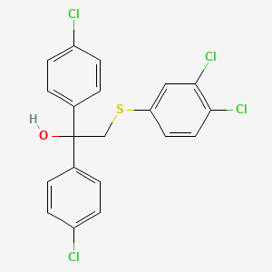 molecular formula C20H14Cl4OS B2930633 1,1-Bis(4-chlorophenyl)-2-[(3,4-dichlorophenyl)sulfanyl]-1-ethanol CAS No. 303152-29-6